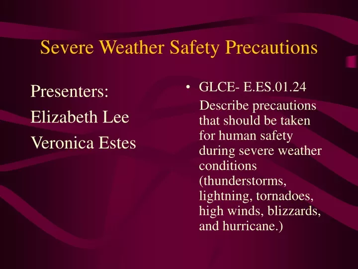 severe weather safety precautions