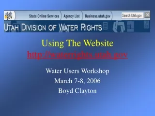 Using The Website waterrights.utah