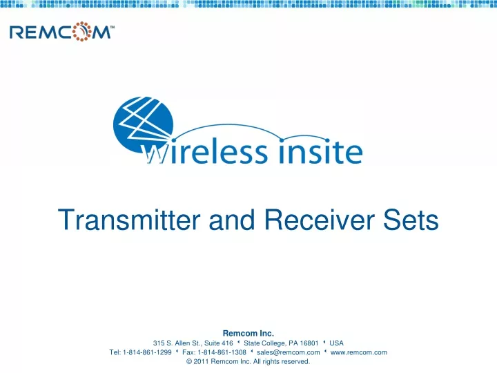 transmitter and receiver sets