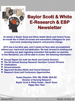 Baylor Scott &amp; White E-Research &amp; EBP Newsletter