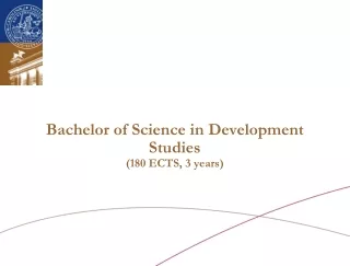 Bachelor of Science in Development Studies (180 ECTS, 3 years)