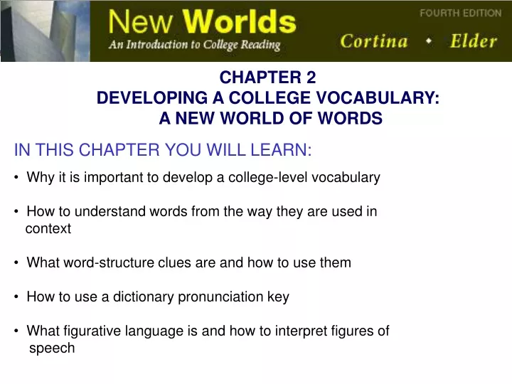 chapter 2 developing a college vocabulary