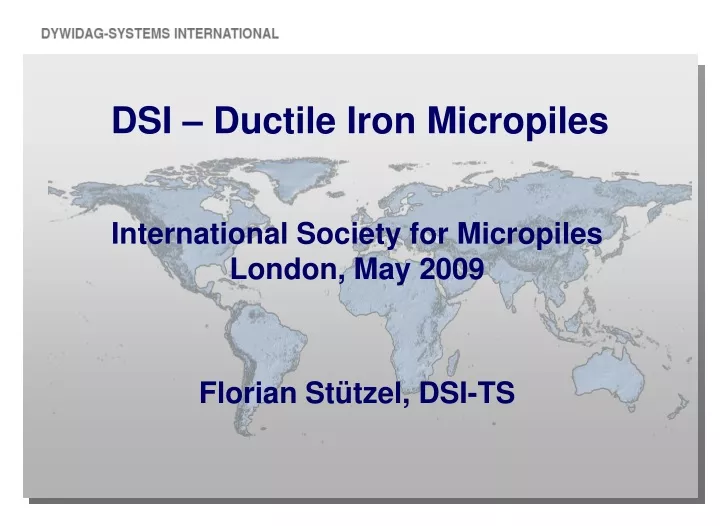 dsi ductile iron micropiles