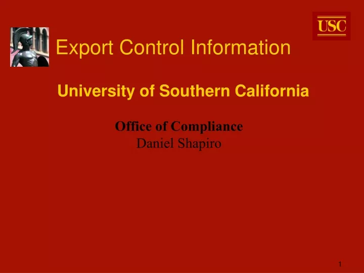 export control information