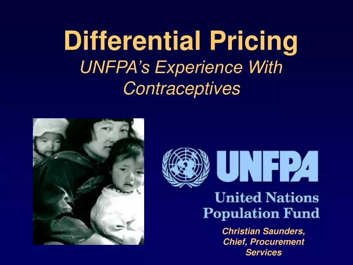 differential pricing unfpa s experience with contraceptives