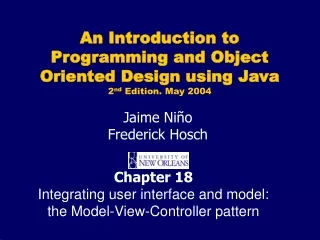 Chapter 18 Integrating user interface and model: the Model-View-Controller pattern