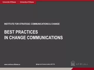 INSTITUTE FOR STRATEGIC COMMUNICATIONS &amp; CHANGE