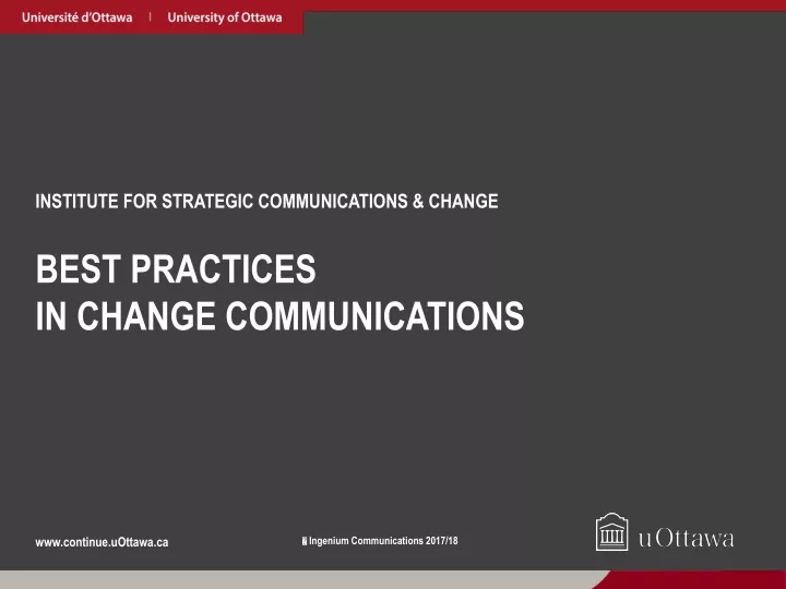 institute for strategic communications change