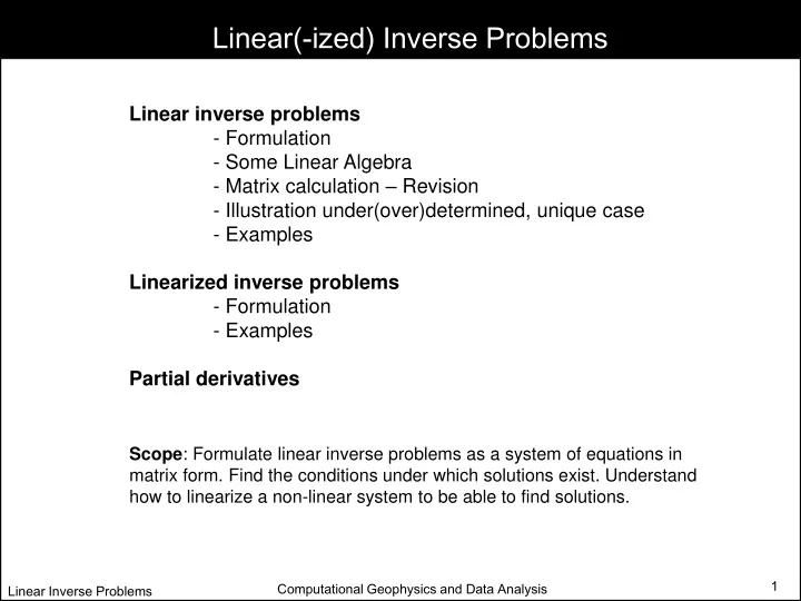 linear ized inverse problems