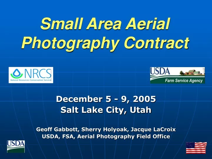 small area aerial photography contract