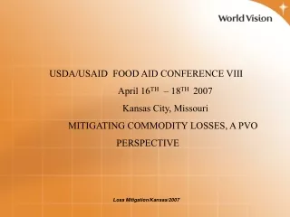 Loss Mitigation/Kansas/2007