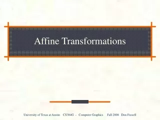 Affine Transformations