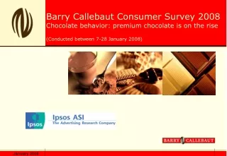 Barry Callebaut Consumer Survey 2008 Chocolate behavior: premium chocolate is on the rise