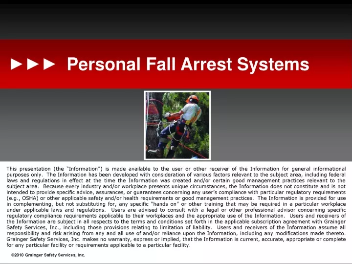 personal fall arrest systems