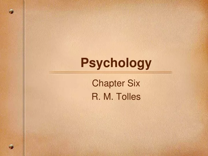 chapter six r m tolles