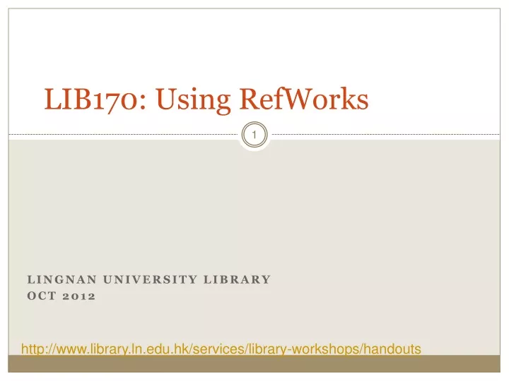 lib170 using refworks