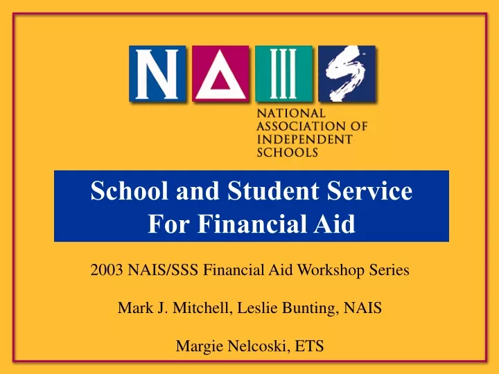 school and student service for financial aid