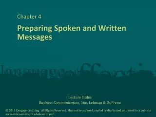 Preparing Spoken and Written Messages
