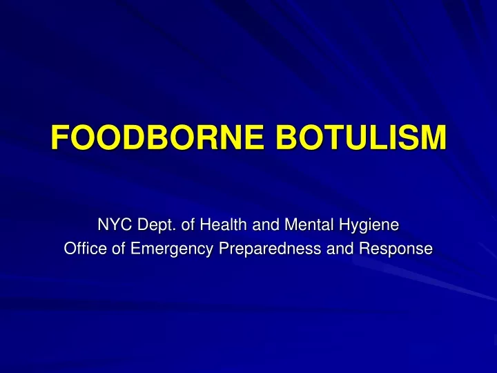 foodborne botulism