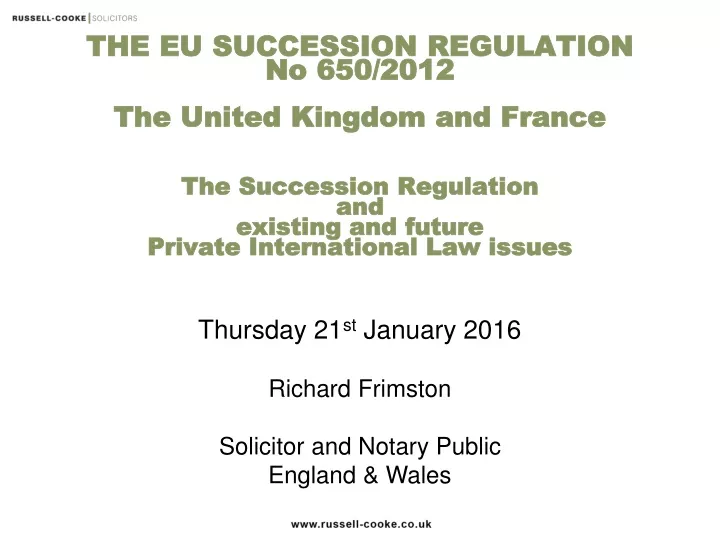 the eu succession regulation no 650 2012