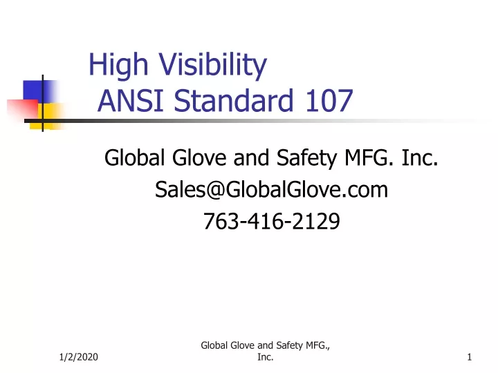 high visibility ansi standard 107