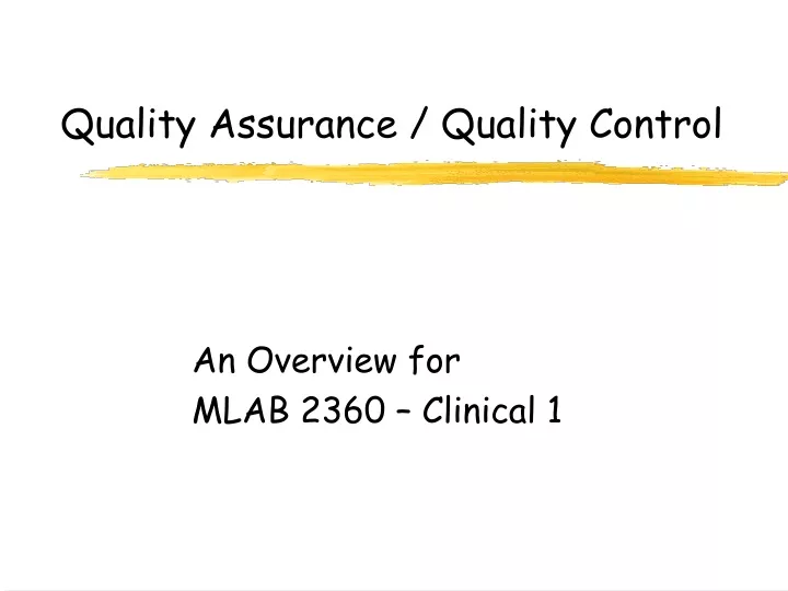 quality assurance quality control