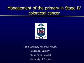Management of the primary in Stage IV colorectal cancer