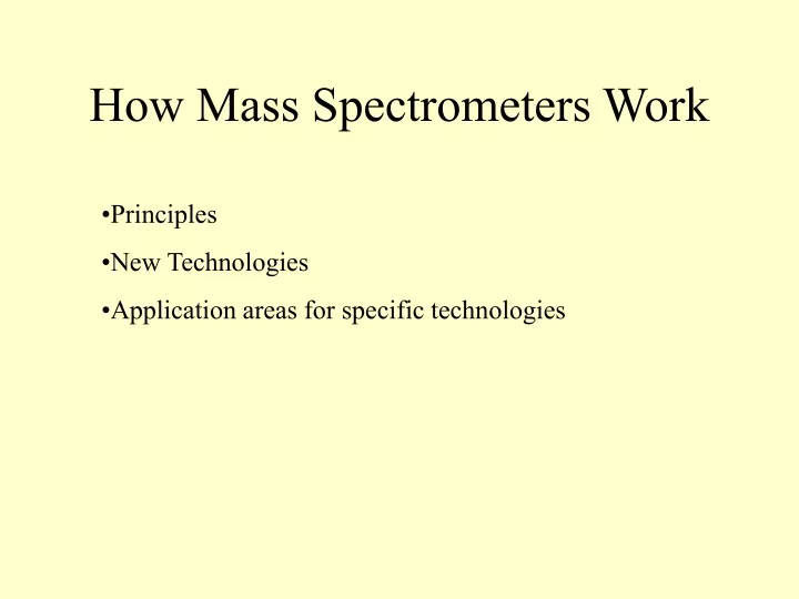 how mass spectrometers work