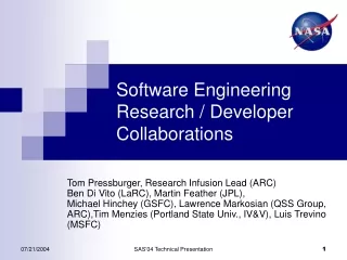 Software Engineering Research / Developer Collaborations