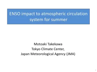 ENSO impact to atmospheric circulation system for summer