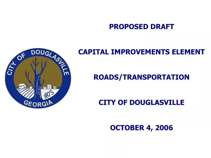 proposed draft capital improvements element roads