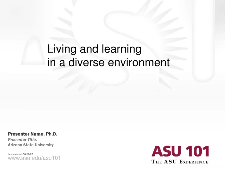 living and learning in a diverse environment
