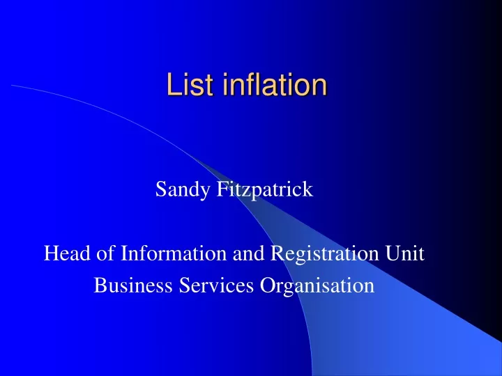 list inflation