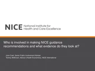 Who is involved in making NICE guidance recommendations and what evidence do they look at?