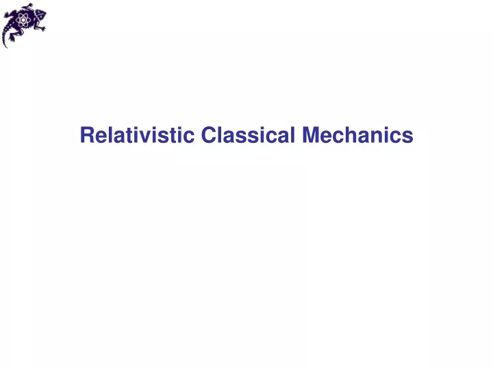 relativistic classical mechanics