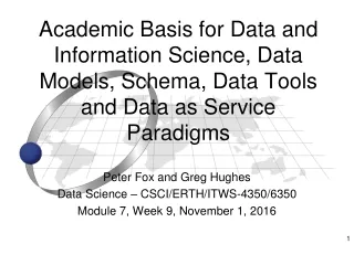 Peter Fox and Greg Hughes Data Science – CSCI/ERTH/ITWS-4350/6350