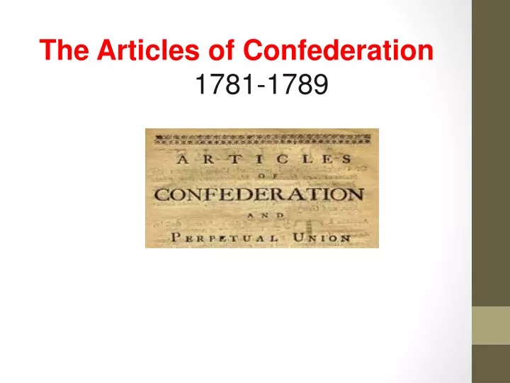 the articles of confederation 1781 1789
