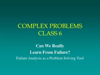 COMPLEX PROBLEMS CLASS 6