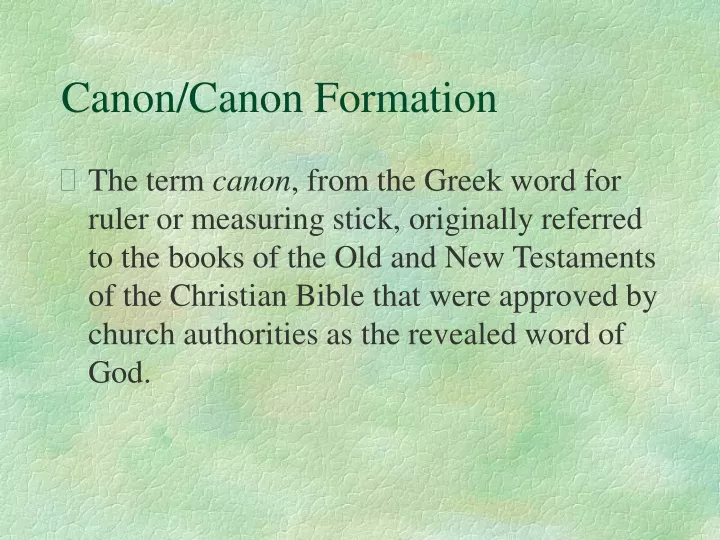 canon canon formation