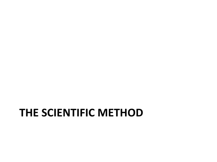 the scientific method