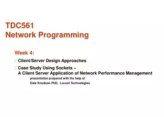 TDC561  Network Programming