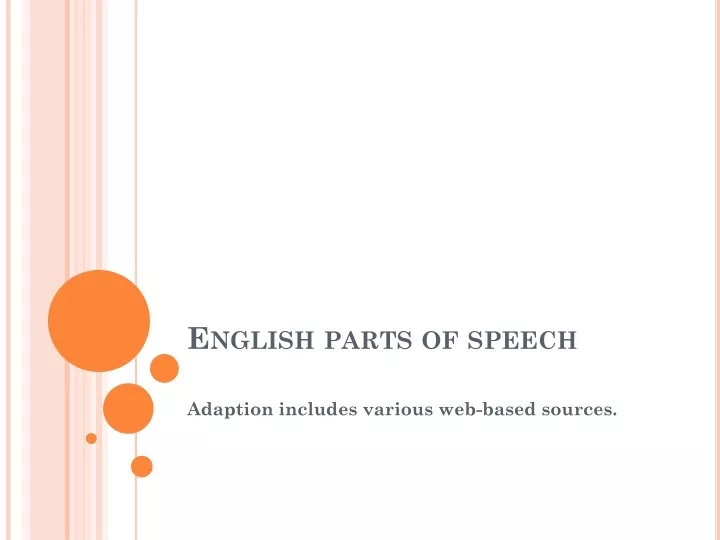 english parts of speech