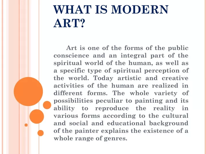 what is modern art