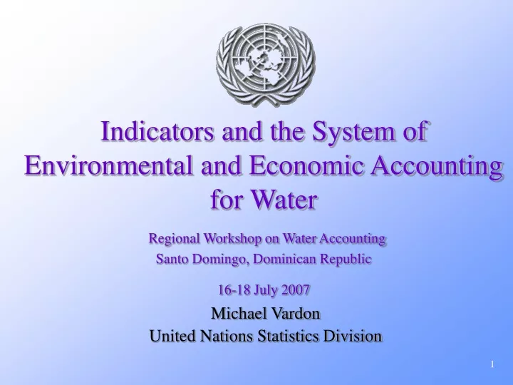 michael vardon united nations statistics division