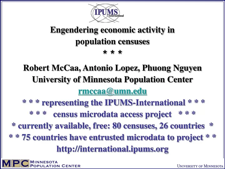 engendering economic activity in population