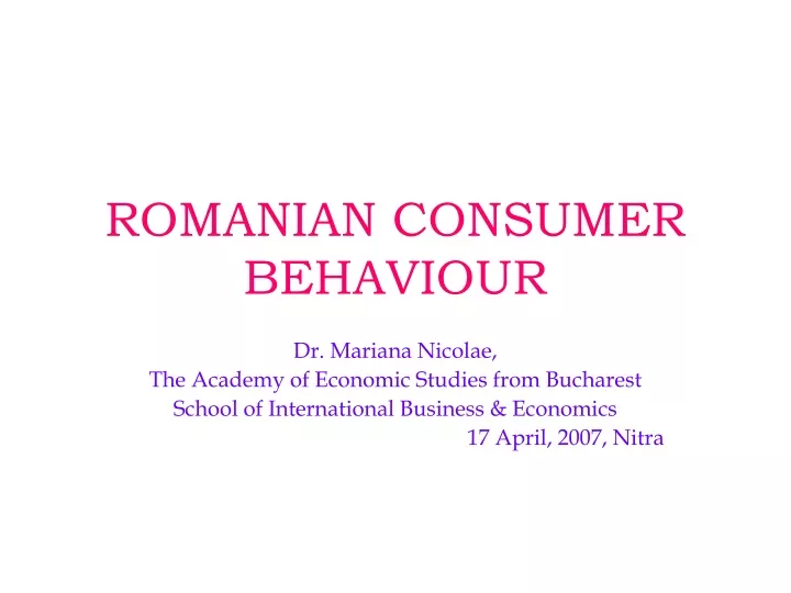 romanian consumer behaviour