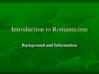Introduction to Romanticism