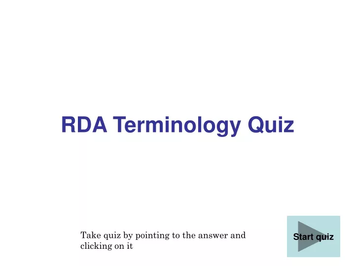 rda terminology quiz