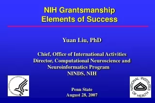 Yuan Liu, PhD Chief, Office of International Activities