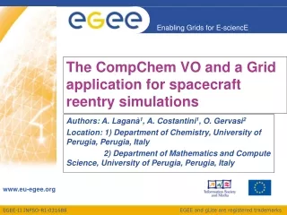 The CompChem VO and a Grid application for spacecraft reentry simulations